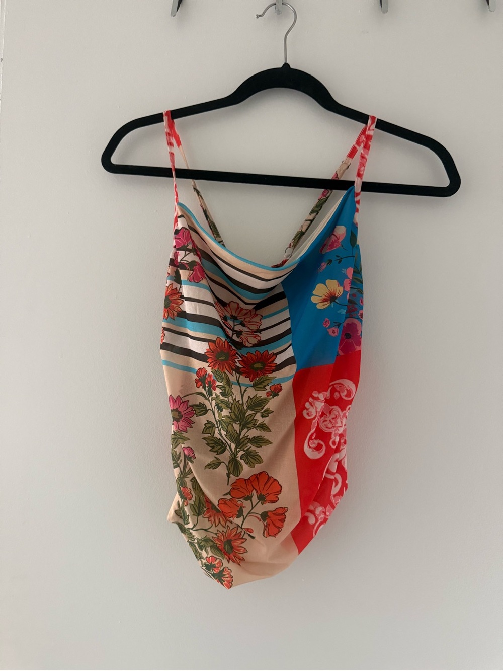 Free people Floral Colorblock Cowl Neck Camisole - Multicolor